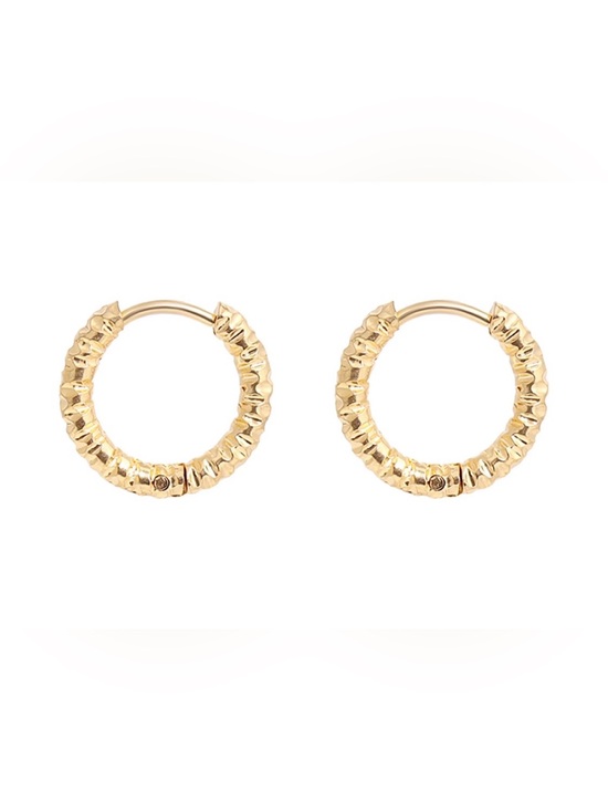 Jewelry - 14k Gold Filled Textured Huggie Hoop Earrings